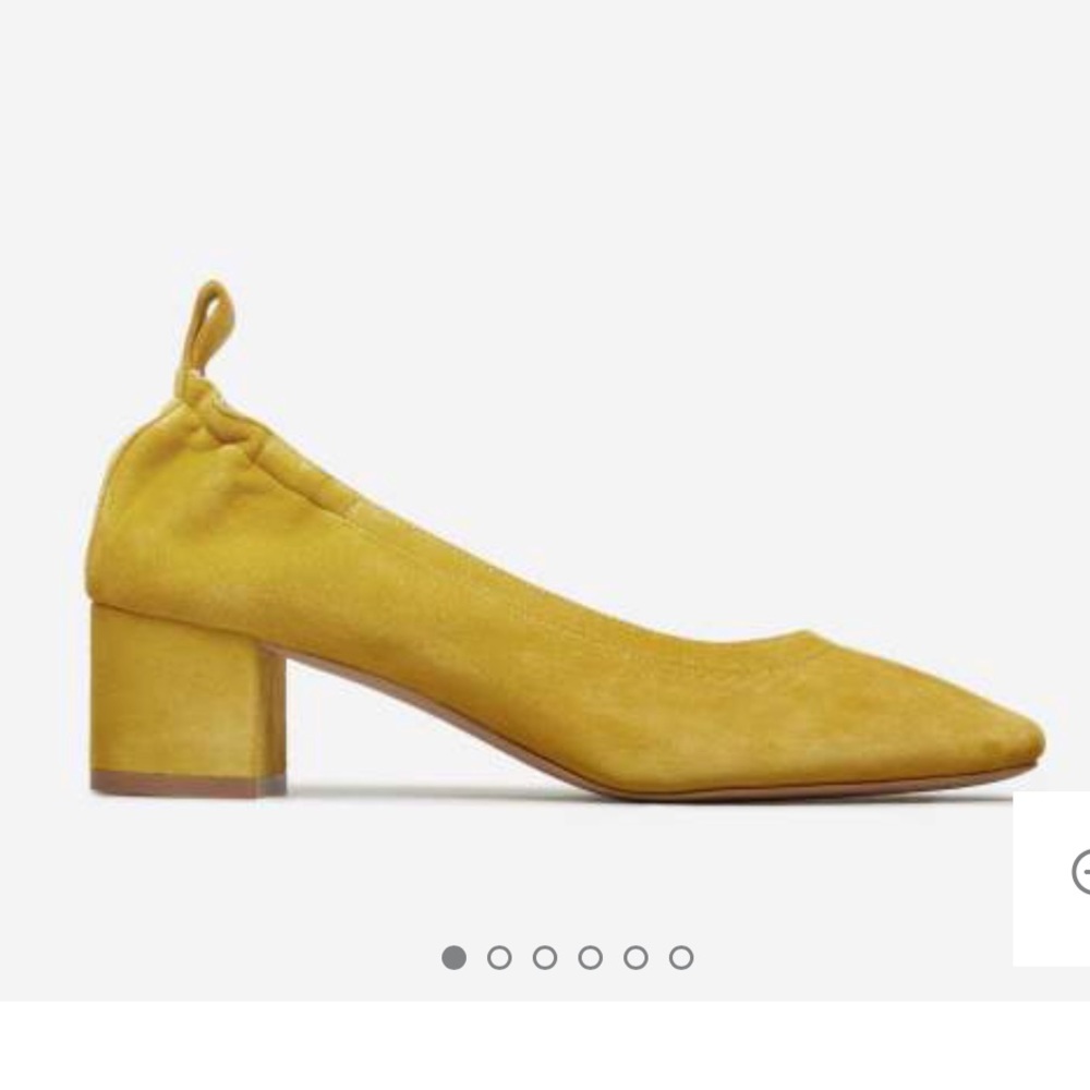SOLD Everlane Suede Day Heel Yellow Size US 7.5